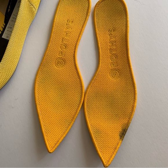 Rothy’s Yellow Pointed Toe Ballet Flats Sunshine Yellow recycled - Picture 9 of 9